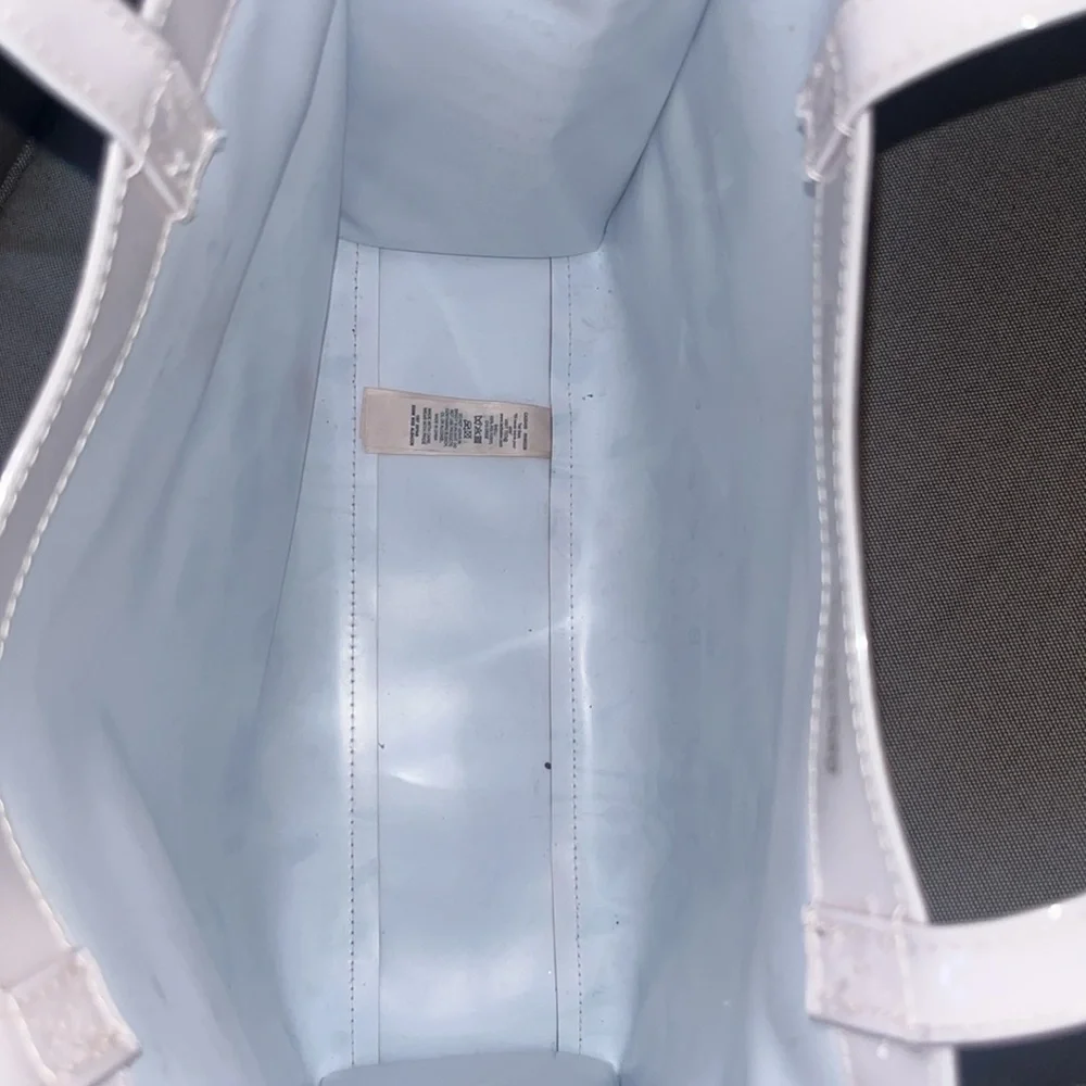 Ted Baker White/ Soft pink Floral Patent Tote with Yellow Accents - Picture 3 of 6